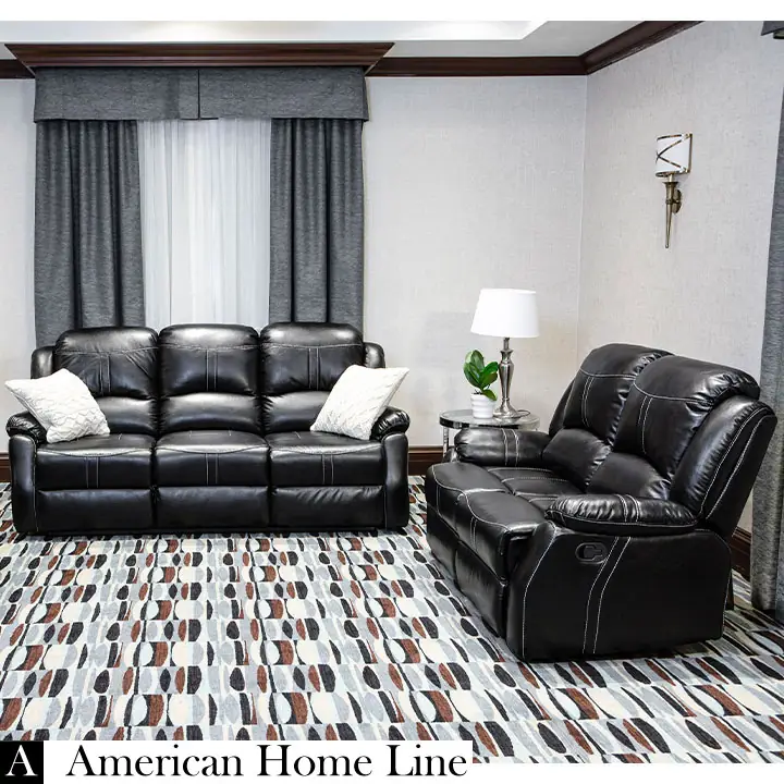 Lorraine Bel-Aire Deluxe Reclining 2Pc Set S/L in Ebony