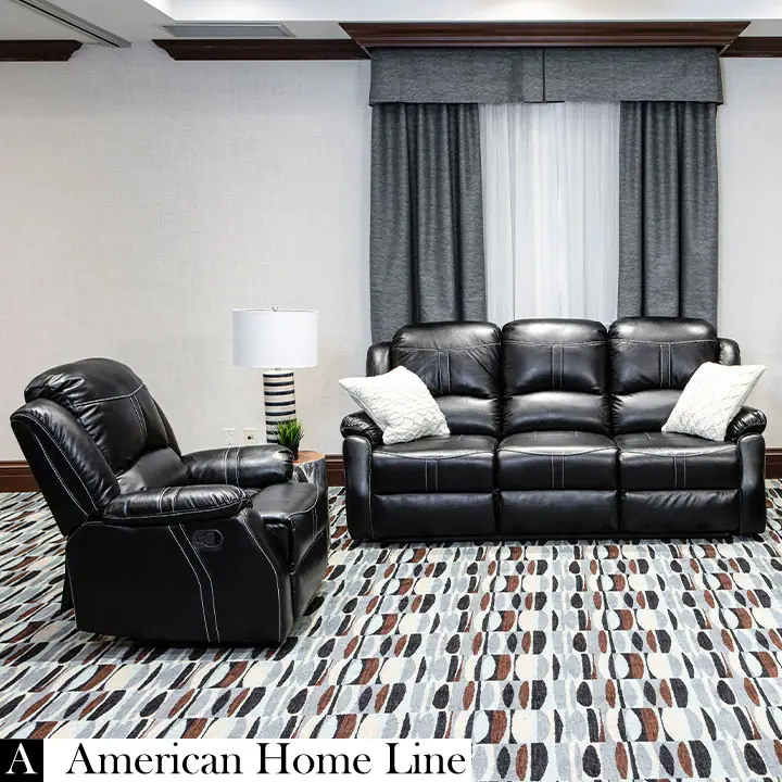 Lorraine Bel-Aire Deluxe Reclining 2Pc Set S/C in Ebony