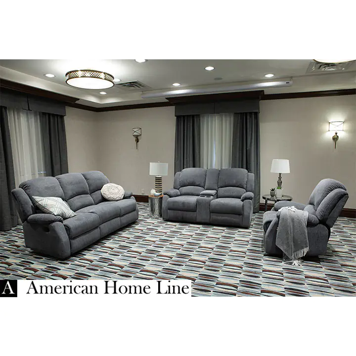 Crawford Luxury Recliner 3 Piece Livingroom Set - S/L/C in Grey