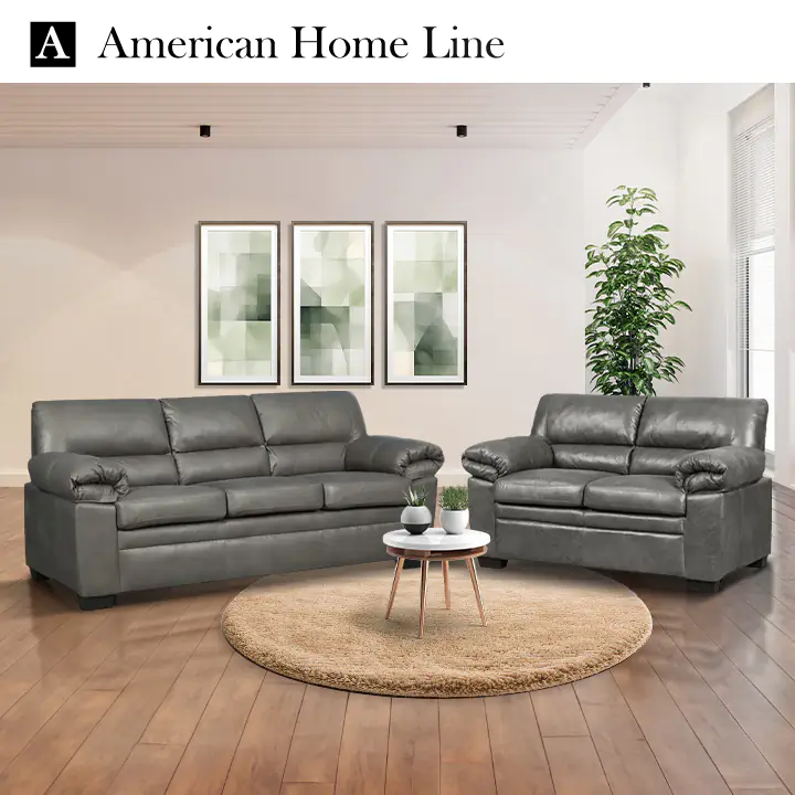 Jamieson Luxury 2PC Sofa and Loveseat in Pewter