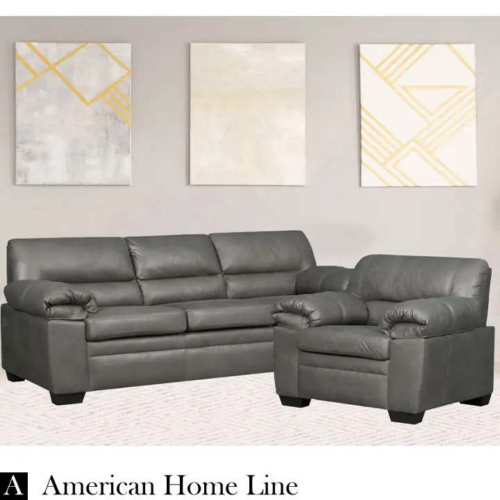 Jamieson Luxury 2PC Sofa and Chair in Pewter