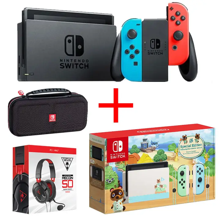 Nintendo Switch BOGO Bundle, Deluxe Travel Case & Recon 50 Headset
