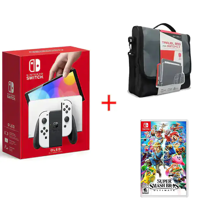 Nintendo Switch White OLED Travel Bundle