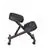 Chaise à genoux Nicer Furniture® avec cadre en bois d'acajou et tissu noir