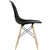 Nicer Furniture ® Lot de 4 chaises d'appoint noires, pieds en bois naturel