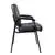 Chaise d'invité latérale en cuir noir avec accoudoirs Nicer Furniture®