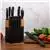 Ensemble de couteaux, 15 pièces ensemble de couteaux de cuisine noir