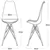 Ensemble de quatre (4) chaises d'appoint noires de style Eames avec pi
