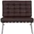 Réplique de la chaise Mies van der Rohe Barcelona en cuir brun foncé