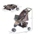 Folding Dog Stroller 3 Wheels Carrier with Brake and Canopy Coffee