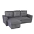Canapé-lit sectionnel réversible en lin gris avec rangement et détail