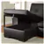 Canapé-lit réversible en cuir PU noir avec grand espace de rangement