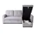 Canapé-lit sectionnel réversible en tissu gris avec grand rangement re