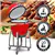 Barbecue kamado en céramique - Rouge - 18 'avec support et panneaux la