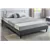 Cadre de lit plateforme confort moderne avec garniture en lin gris et