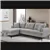 Chaise gauche tapissée en gris