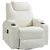 Massage Recliner Chair with 8 Vibration Points, PU Leather,Cream White