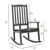Fauteuil à bascule de patio en bois d'acacia FSC de Patioflare, gris