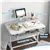 Height-Adjustable Kids Desk and Chair Set with Tilt Desktop, Grey