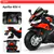 Moto Aprilia 24V 2 places améliorée avec musique, roues en caoutchouc