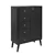 Commode à 5 tiroirs Milo Mid Century Modern avec porte en noir