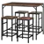 5 Piece Industrial Rectangular Bar Table Set w/ 4 Stools, Rustic Brown