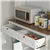 71' Kitchen Pantry Cabinet w/ Microwave Space, Buffet, 2 Drawers, Whit