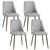 Chaises de cuisine modernes en velours gris (lot de 4)