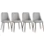 Chaises de cuisine modernes en velours gris (lot de 4)