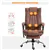 Chaise de bureau de massage en microfibre marron