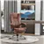 Chaise de bureau de massage en microfibre marron