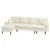 L-Shape Sofa, Modern Sectional Couch, Pillows, Wooden Legs, Cream Whit