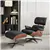 Valencia Armoni Eames Replica Leather Lounge Chair & Ottoman, Black