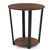 Table d'appoint ronde avec tablette ouverte - Noyer