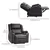 Fauteuil inclinable manuel rembourré épais, brun riche, repose-pieds e