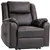 Fauteuil inclinable manuel rembourré épais, brun riche, repose-pieds e