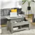 Lift Top Coffee Table with Hidden Storage and Open Shelves, Light Grey