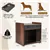 Cage d'intérieur pour chien avec 2 tiroirs en tissu et table d'appoint