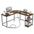 Bureau d'ordinateur en L avec 2 prises et ports USB