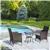 3 Pieces Wicker Patio Furniture Set with Glass Top Coffee Table, Coffe