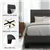 Lit Plateforme Queen Size – Tête de Lit Capitonnée et Lattes en Bois