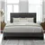 Lit Plateforme Queen Size – Tête de Lit Capitonnée et Lattes en Bois