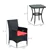 Ensemble de sièges extérieurs 3 pièces avec table en verre et coussins