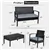 Ensemble de salon extérieur 4 pièces - Noir