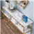 Table Console 3 Niveaux: Buffet Effet Marbre avec Rangement 120 cm