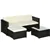 3 Pieces Patio Furniture Set, Outdoor PE Rattan Wicker, Cream White