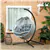 Egg Chair with Folding Basket, Outdoor Indoor Hanging Swing Chair,Grey