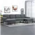 Canapé 4 places avec accents en bois - Gris foncé