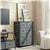 Commode 8 tiroirs, commode large 4 niveaux – Gris, plateau en bois