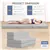 Matelas double pliable (10 cm) pour invités, camping et voyage - Gris